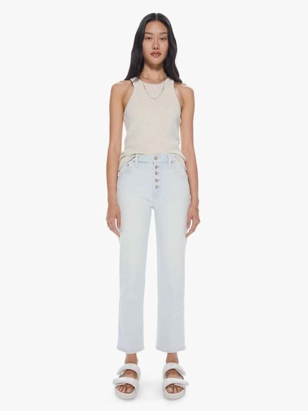 MOTHER Women's 26 Pina Colada Ankle Jeans Straight Leg Vintage